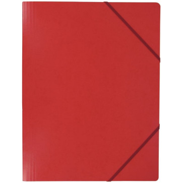 Chemise sans rabat à élastiques en carte lustrée 5/10ème format 24x32 cm coloris rouge