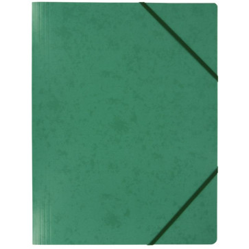 Chemise sans rabat à élastiques en carte lustrée 5/10ème format 24x32 cm coloris vert