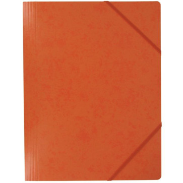 Chemise sans rabat à élastiques en carte lustrée 5/10ème format 24x32 cm coloris orange