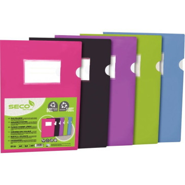 Sachet de 5 pochettes coin en polypropylène opaque recyclable, coloris assortis