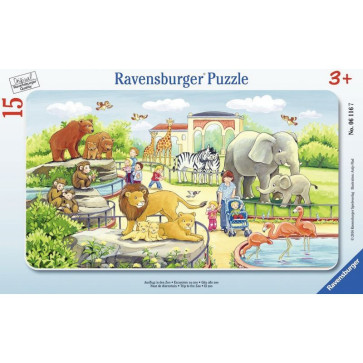 Puzzle à cadre 15 pièces, excursion au zoo