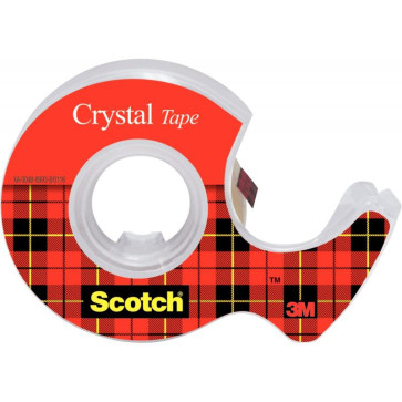 Rouleau Scotch Crystal transparent 19 mm x 7,5 m avec dévidoir