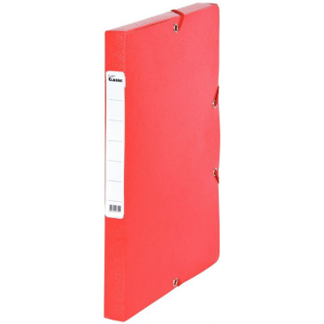 Boîte de classement en carte grainée, dos de 25 mm, coloris rouge