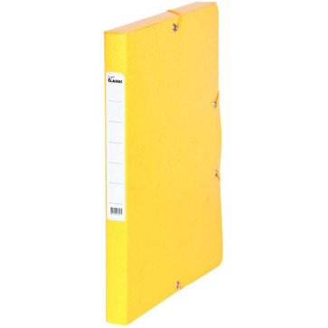 Boîte de classement en carte grainée, dos de 25 mm, coloris jaune