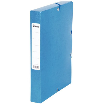 Boîte de classement en carte grainée, dos de 40 mm, coloris bleu