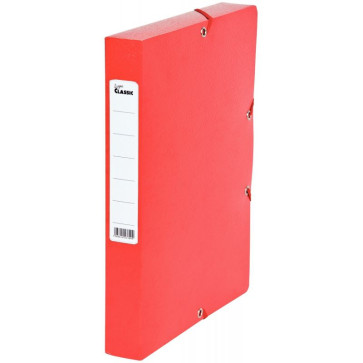 Boîte de classement en carte grainée, dos de 40 mm, coloris rouge