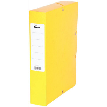 Boîte de classement en carte grainée, dos de 60 mm, coloris jaune