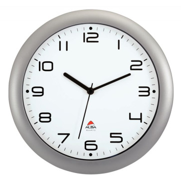 Horloge silencieuse diamètre 30cm gris métal