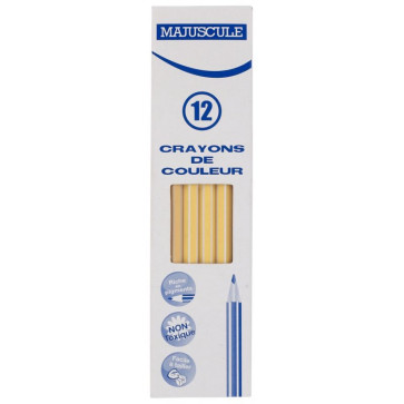 Boîte de 12 crayons de couleur Majuscule beige clair