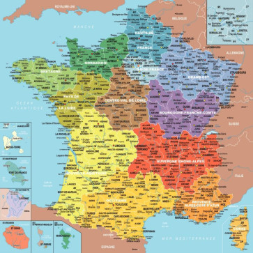 Puzzle en bois d'environ 100 pièces la carte des départements de France