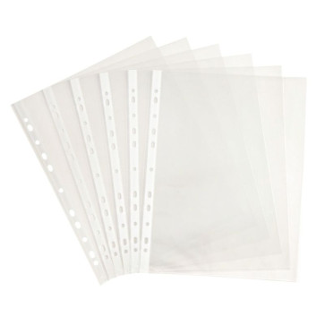 Sachet de 100 pochettes perforées en polypropylène 5/100ème aspect grainé format A4 à classer