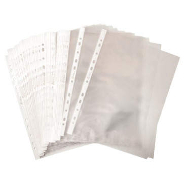 Sachet de 50 pochettes perforées en polypropylène 5-100ème aspect lisse format A4