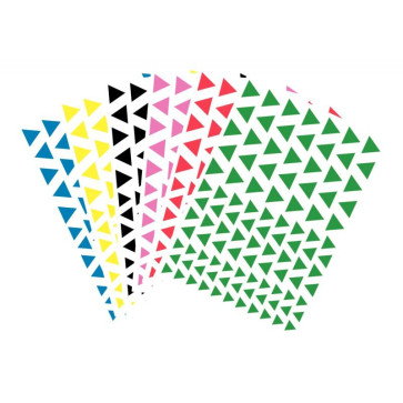 Pochette de 624 gommettes adhésives triangulaires couleurs assorties