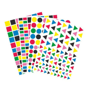 Maxi pochette de 4170 gommettes géométriques adhésives couleurs vives