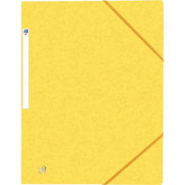Chemise 3 rabats à élastiques TOP FILE+ en carte lustrée 4/10e 390g, jaune