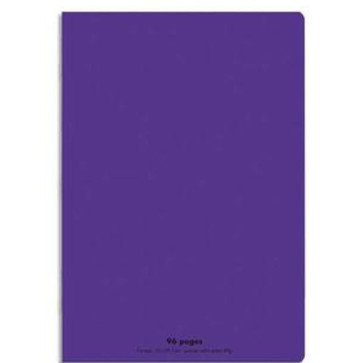Cahier piqûre 21x29,7cm 96 pages grands carreaux 90g. Couverture polypro. violet Ref  Hamelin 654150