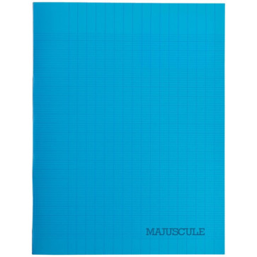 Piqûre 48 pages couverture polypropylène format 17x22 cm seyès coloris bleu