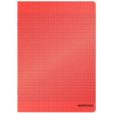 Piqûre 48 pages couverture polypropylène format 17x22 cm seyès coloris rouge