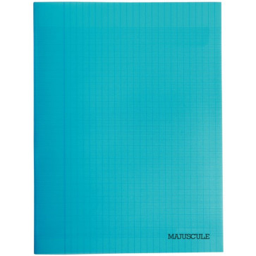 Piqûre 96 pages, couverture en polypropylène, format 24x32 cm, seyès, coloris bleu