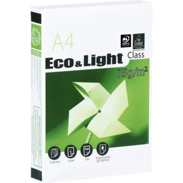 Ramette de 500 feuilles de papier blanc 75g de format A4 ECO&LIGHT