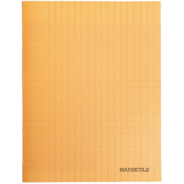 Piqûre 48 pages couverture polypropylène format 17x22 cm seyès coloris orange