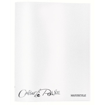 Cahier de poésie 48 pages seyès 90g/uni 90g, format 17x22 cm, couverture en polypropylène incolore
