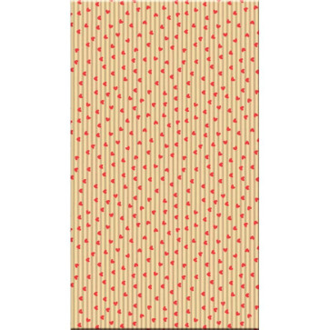 Sachet de 50 pochettes en papier kraft format 11 x 21 cm motif cœur rouge