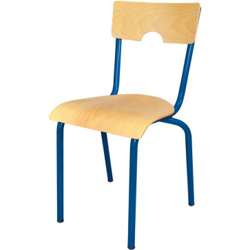 Chaise 4 pieds métal empilable T5 bleu