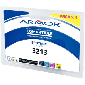 Pack de 4 cartouches encre compatible à la marque Brother LC3213 noir cyan magenta et jaune