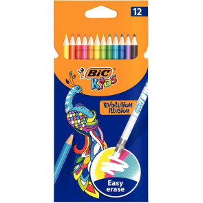 Etui de 12 crayons de couleur Evolution Illusion
