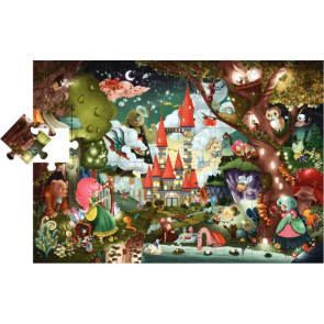 Puzzle géant en carton 48 pièces, la forêt enchantée