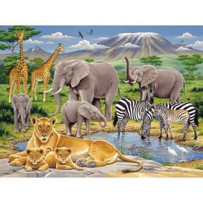 Puzzle XXL 200 pièces, les animaux d’Afrique