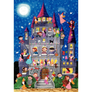 Puzzle géant en carton 48 pièces, le château des fées