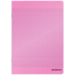 Piqûre 48 pages couverture polypropylène format 17x22 cm seyès coloris rose