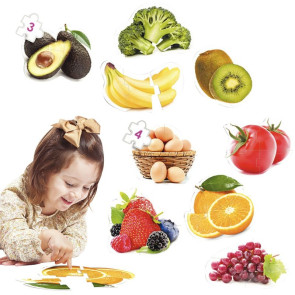 Boite de 9 maxi puzzles photos fruits et légumes