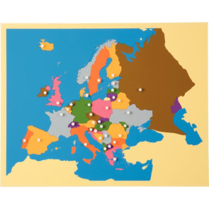 Puzzle de l'Europe. Pédagogie MONTESSORI