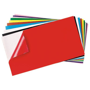 Paquet de 10 coupons de feutrine adhésive format 23,5 x 45 cm, couleurs assorties