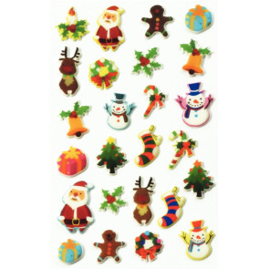 Pochette de 225 stickers déco 3D cooky thème Noël