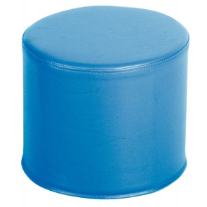 Pouf rond housse PVC bleu