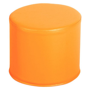 Pouf rond housse PVC orange