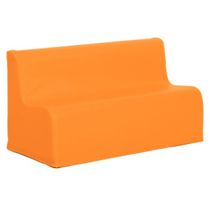 Canapé 2 places PVC orange hauteur d’assise : 17cm