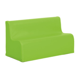 Canapé 2 places PVC vert hauteur d’assise : 17cm