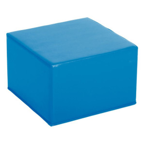 Pouf carré housse PVC bleu