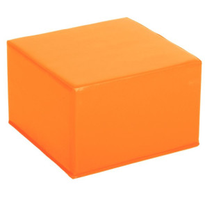 Pouf carré housse PVC orange