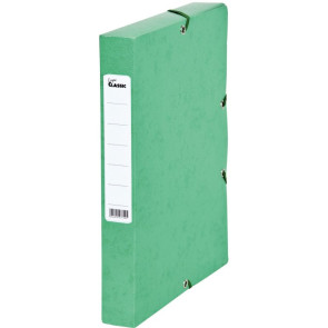 Boîte de classement en carte grainée, dos de 40 mm, coloris vert