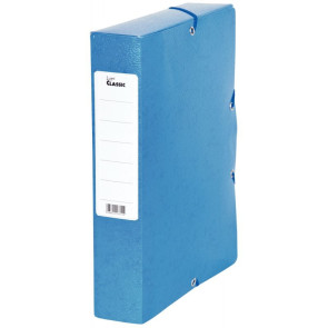 Boîte de classement en carte grainée, dos de 60 mm, coloris bleu