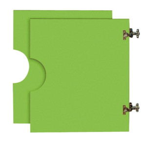 2 petites portes basses en bois pour la grande armoire verte, coloris: vert