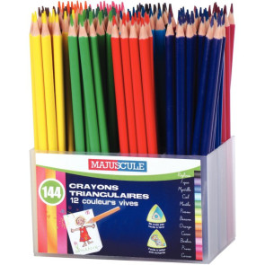 Classpack de 144 crayons de couleur triangulaires pointe moyenne assortis