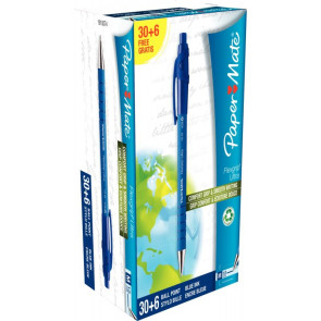 Pack de 36 stylos bille Flexgrip ultra dont 6 gratuits bleu