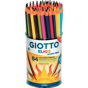 Pot de 84 crayons de couleur Elios Wood Free assortis